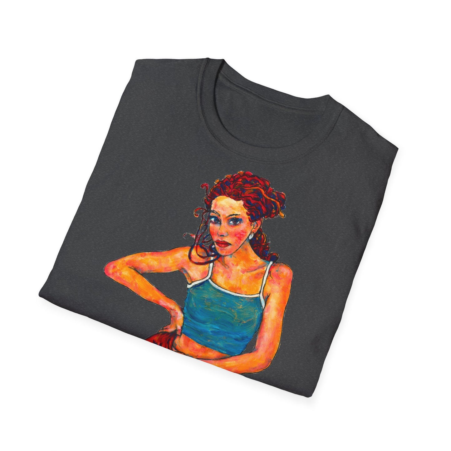 Unisex Softstyle T-Shirt - Motiv: Front Lea, H 49 cm