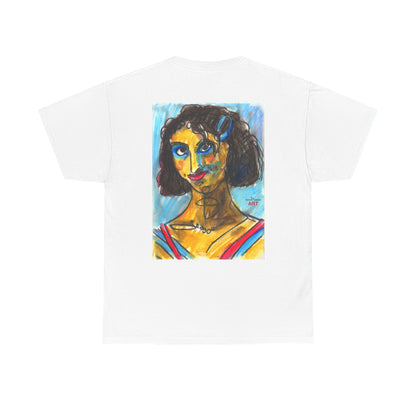Unisex Heavy Cotton Tee - Motiv Augen & Frechdax, Neck Label