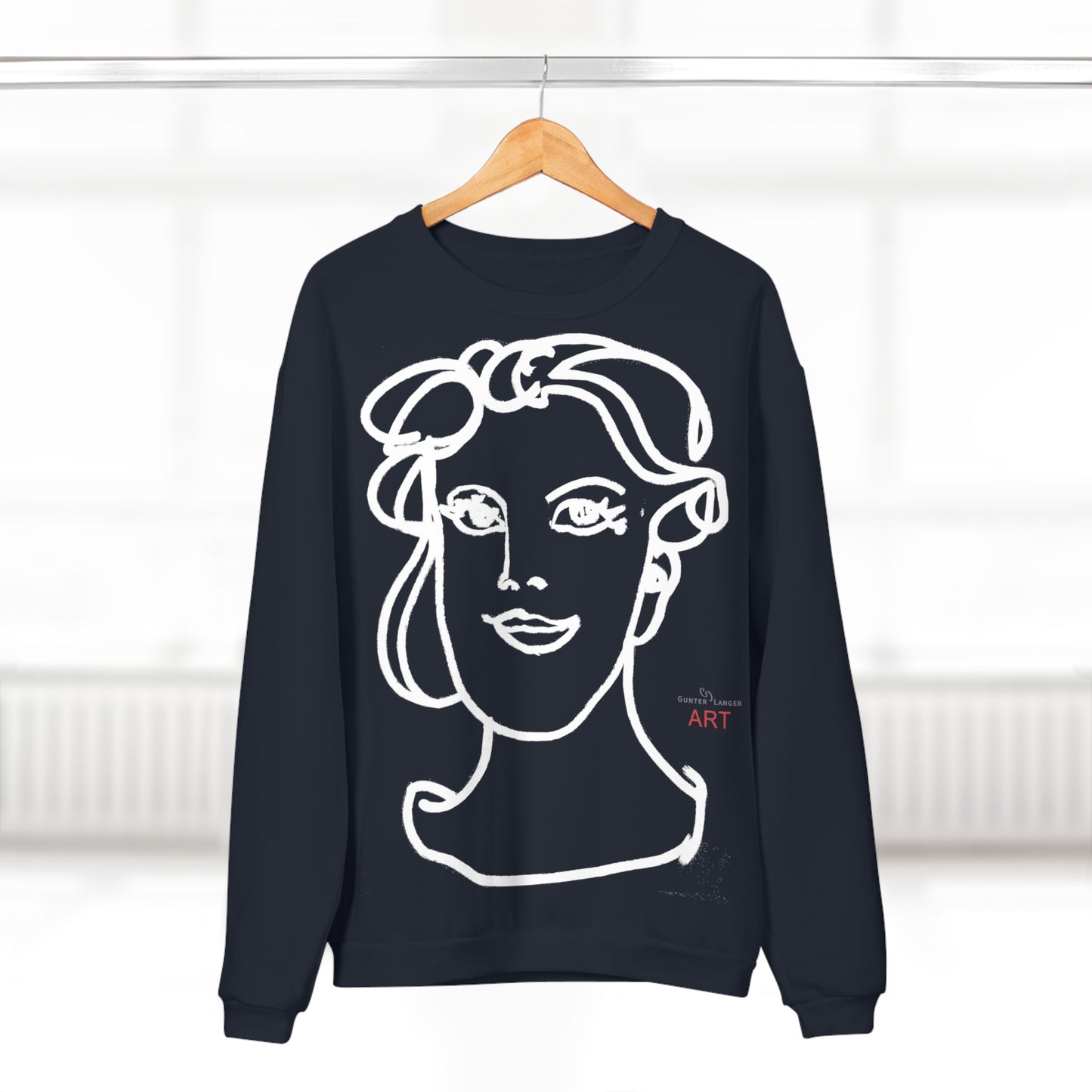 Unisex Crew Neck Sweatshirt (EU) - Motiv: Front Gia & Rückseite Gia (weiß)