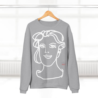 Unisex Crew Neck Sweatshirt (EU) - Motiv: Front Gia & Rückseite Gia (weiß)