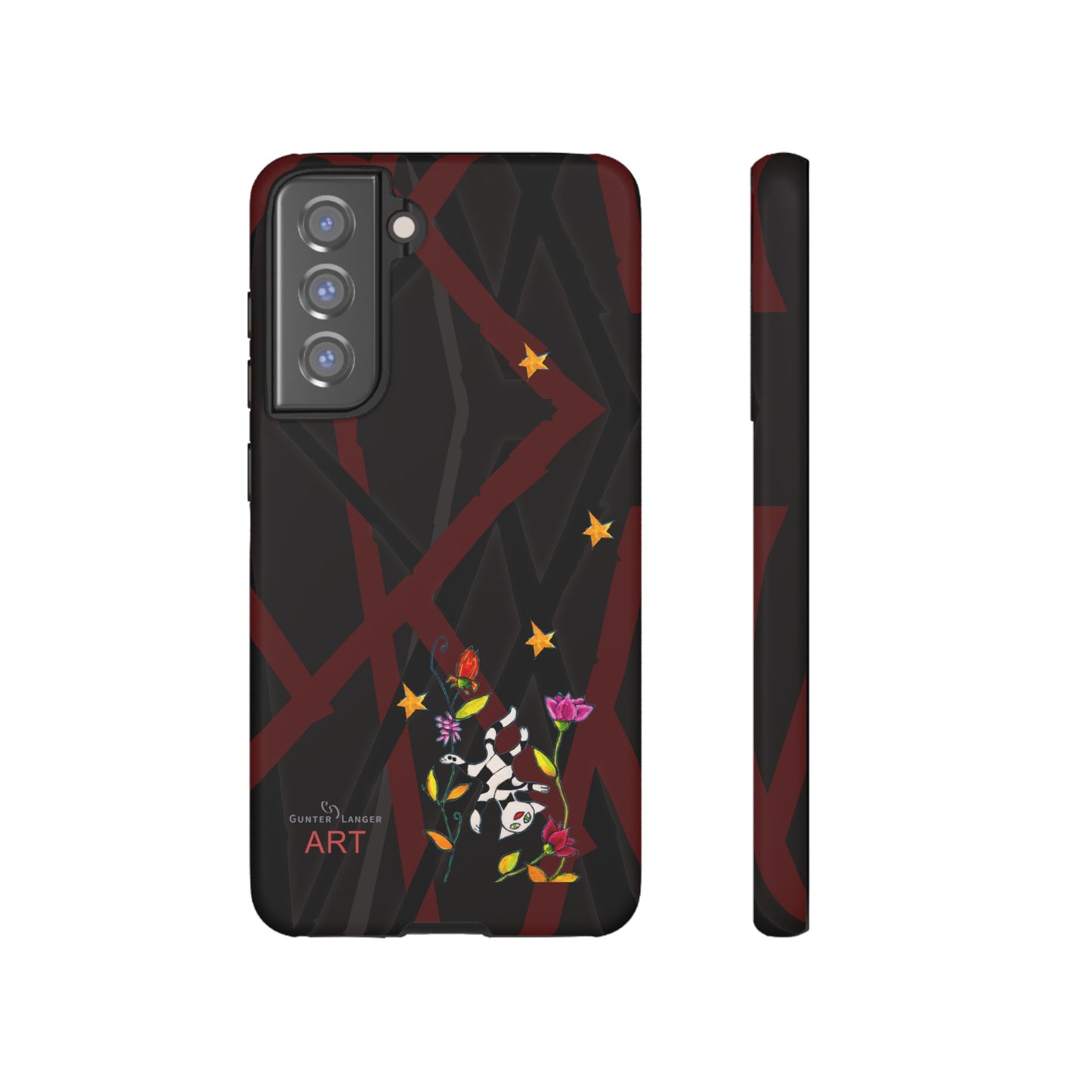 Tough Cases - Motiv: Katze schwebt und Ranken, H 5,26 cm, Mikado3
