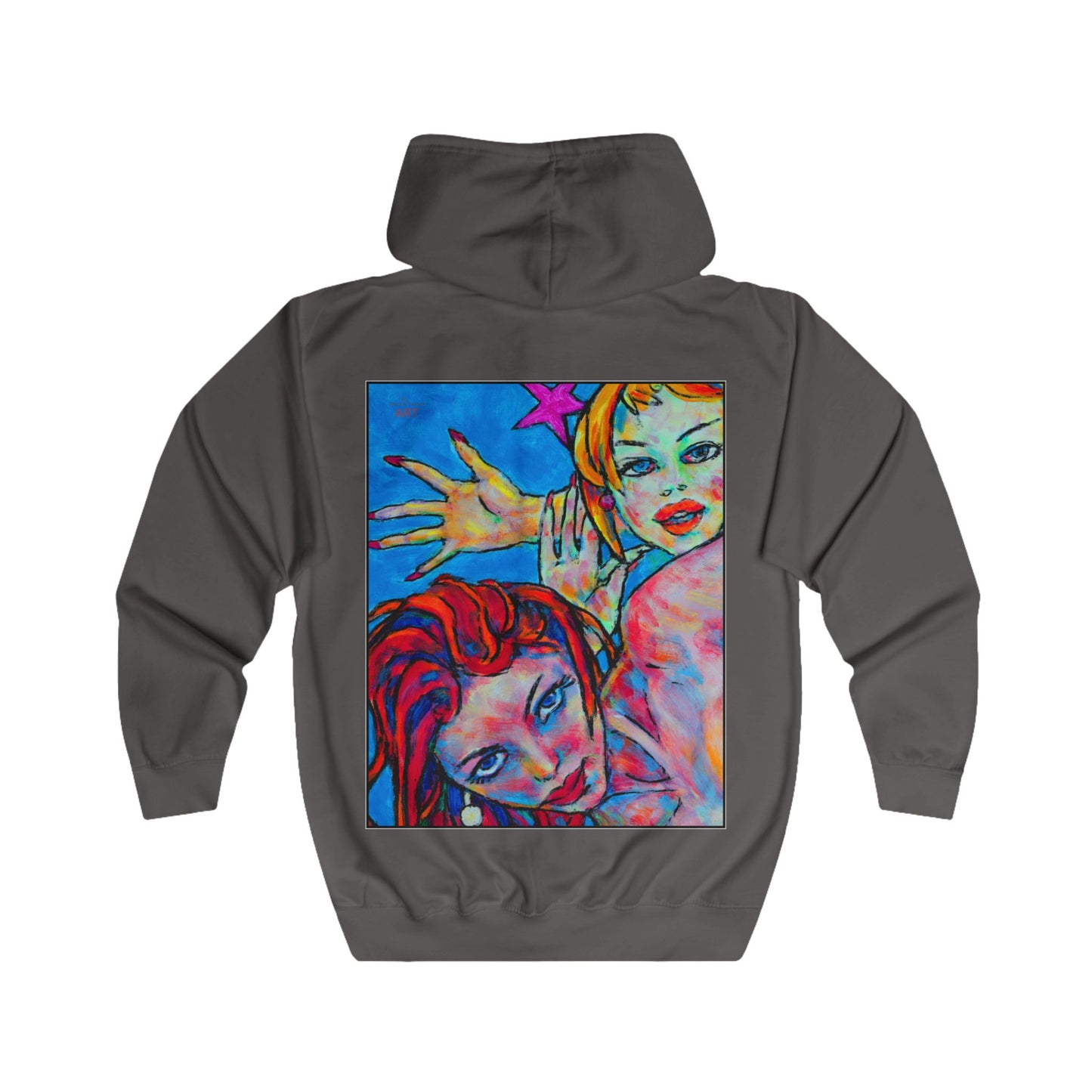 Unisex Full Zip Hoodie - Motiv: Valea (Ausschnitt, H 17,8 cm) & Valea und Sophia, H 49 cm