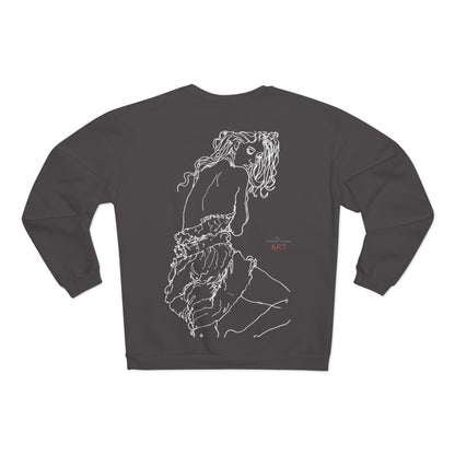 Unisex Crew Neck Sweatshirt (EU) - Motiv: Front Giselle, H 49 cm & Rückseite Giselle,  H 49 cm (weiß)