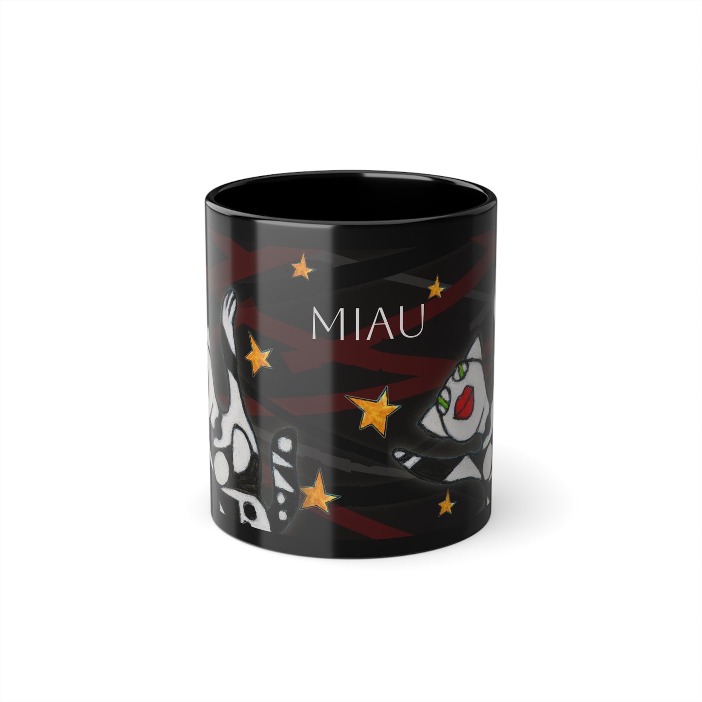 Black Coffee Cup, 11oz - Motiv: Miau 1S & Mikado Schwarz 3.2