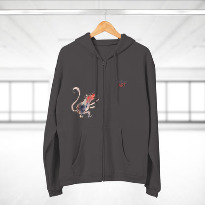 Unisex Hooded Zip Sweatshirt - Cartoon - Motiv: Front Ratte