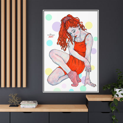 Matte Canvas, Framed (Multi-color) - Motiv:  Julia, Farbkreise, Format groß, H 91,4 bis 152,4 cm