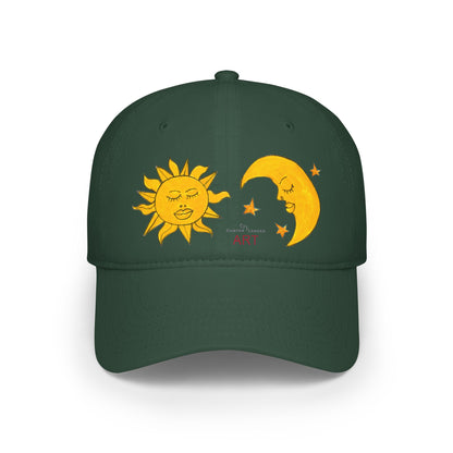 Low Profile Baseball Cap - Motiv: Sonne Mond und Sterne