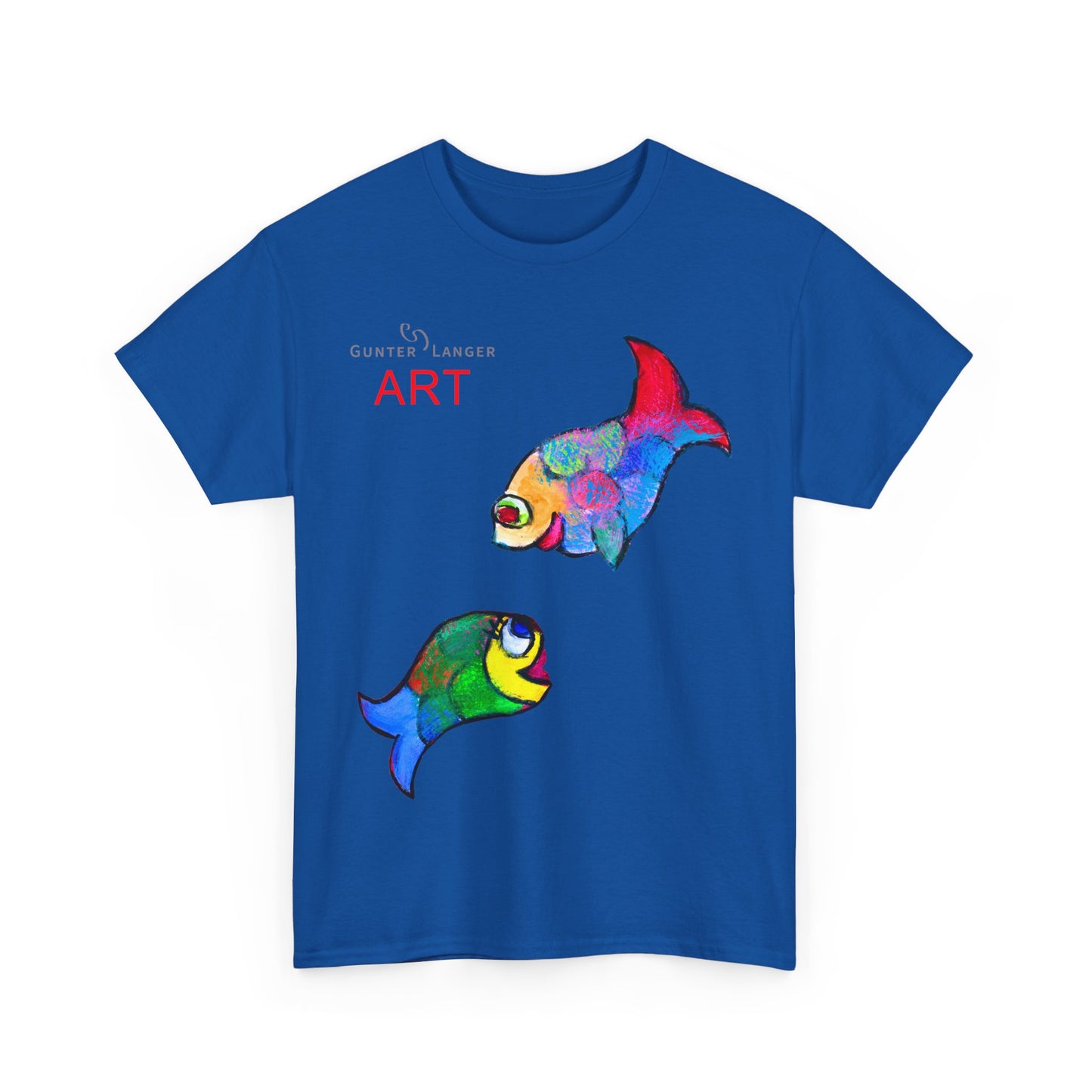 Unisex Heavy Cotton Tee - Motiv: Front Zwei Fische zueinander