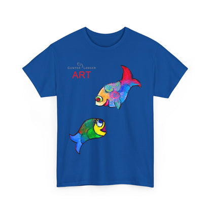 Unisex Heavy Cotton Tee - Motiv: Front Zwei Fische zueinander