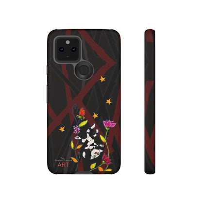 Tough Cases - Google Pixel - Samsung Galaxy - Motiv: Katze schwebt und Ranken, H 7,73 cm, Mikado3