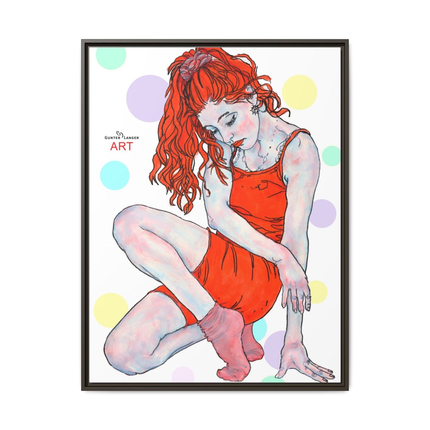 Matte Canvas, Framed (Multi-color) - Motiv:  Julia, Farbkreise, Format groß, H 91,4 bis 152,4 cm