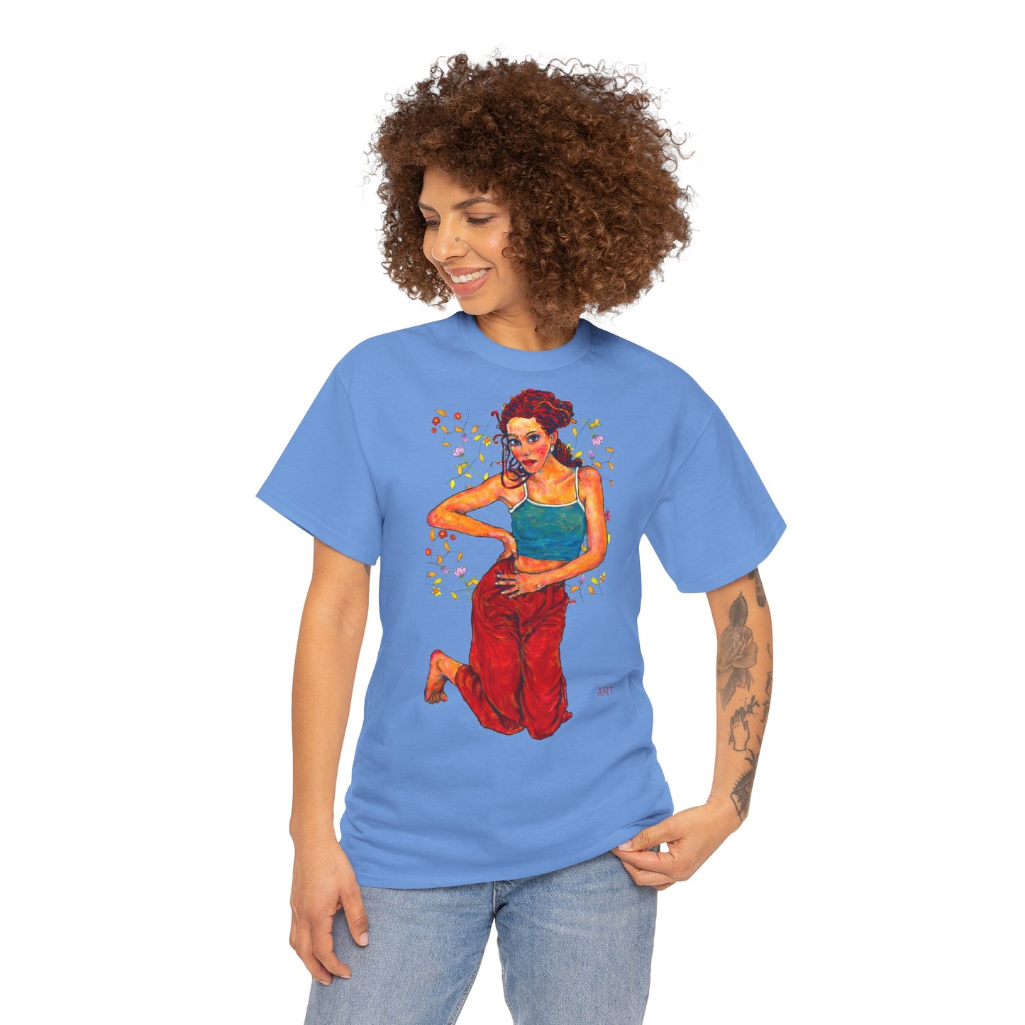 Unisex Heavy Cotton Tee - Motiv: Motiv Lea, Ranken, 49cm, Neck Label