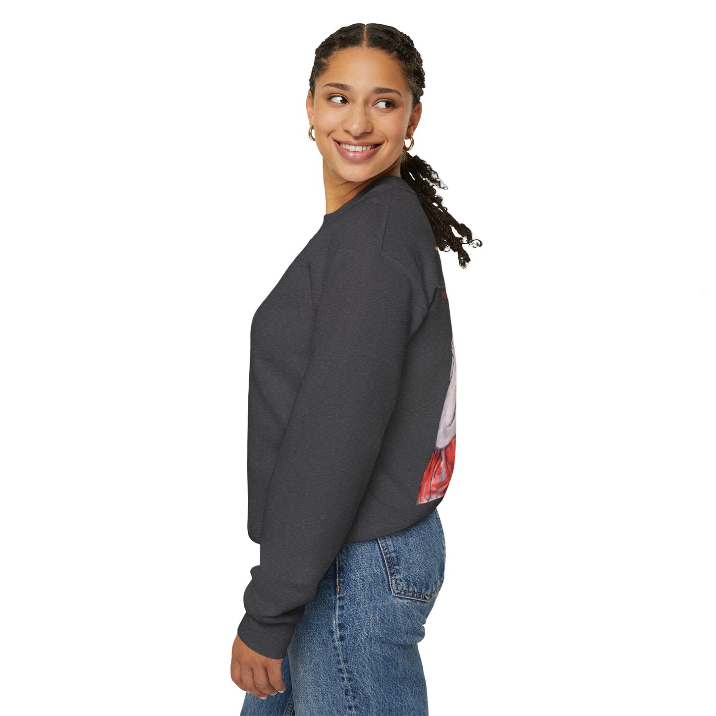 Unisex Heavy Blend™ Crewneck Sweatshirt - Motiv: Front Bei dir (Ausschnitt) & Rückseite Bei dir H 43 cm