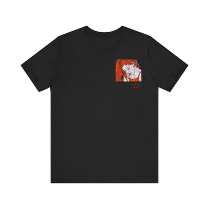 Unisex Jersey Short Sleeve Tee - Motiv: Front Julia (Ausschnitt) & Rückseite Julia, H 49 cm