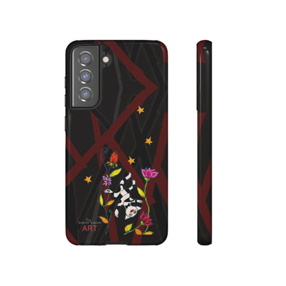 Tough Cases - Google Pixel - Samsung Galaxy - Motiv: Katze schwebt und Ranken, H 7,73 cm, Mikado3