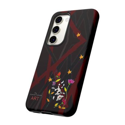 Tough Cases - Google Pixel - Samsung Galaxy - Motiv: Katze schwebt und Ranken, H 5,26 cm, Mikado3