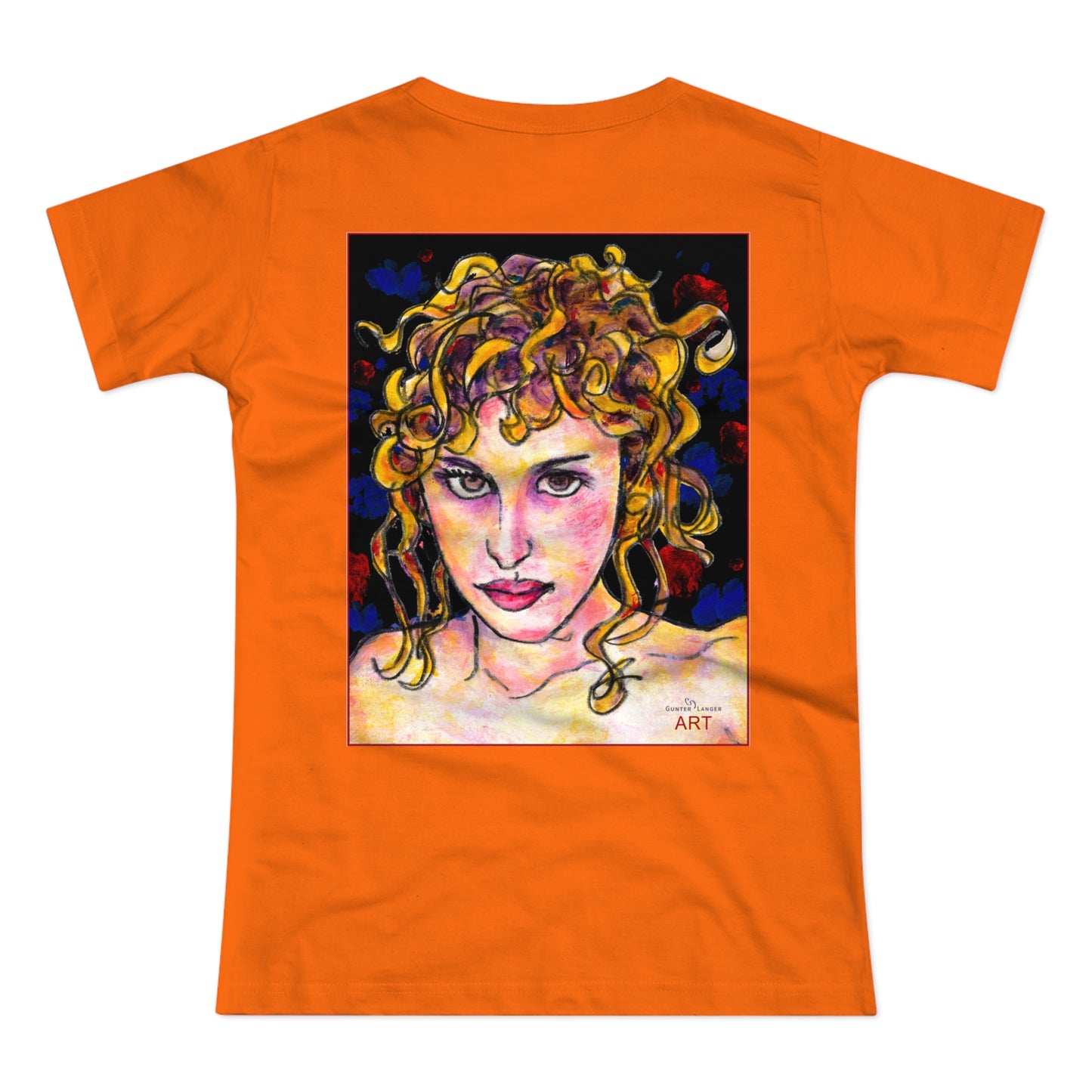 Single Jersey Women's T-shirt - Motiv: Antonietta, Front  H 9 cm & Rückseite H 37 cm