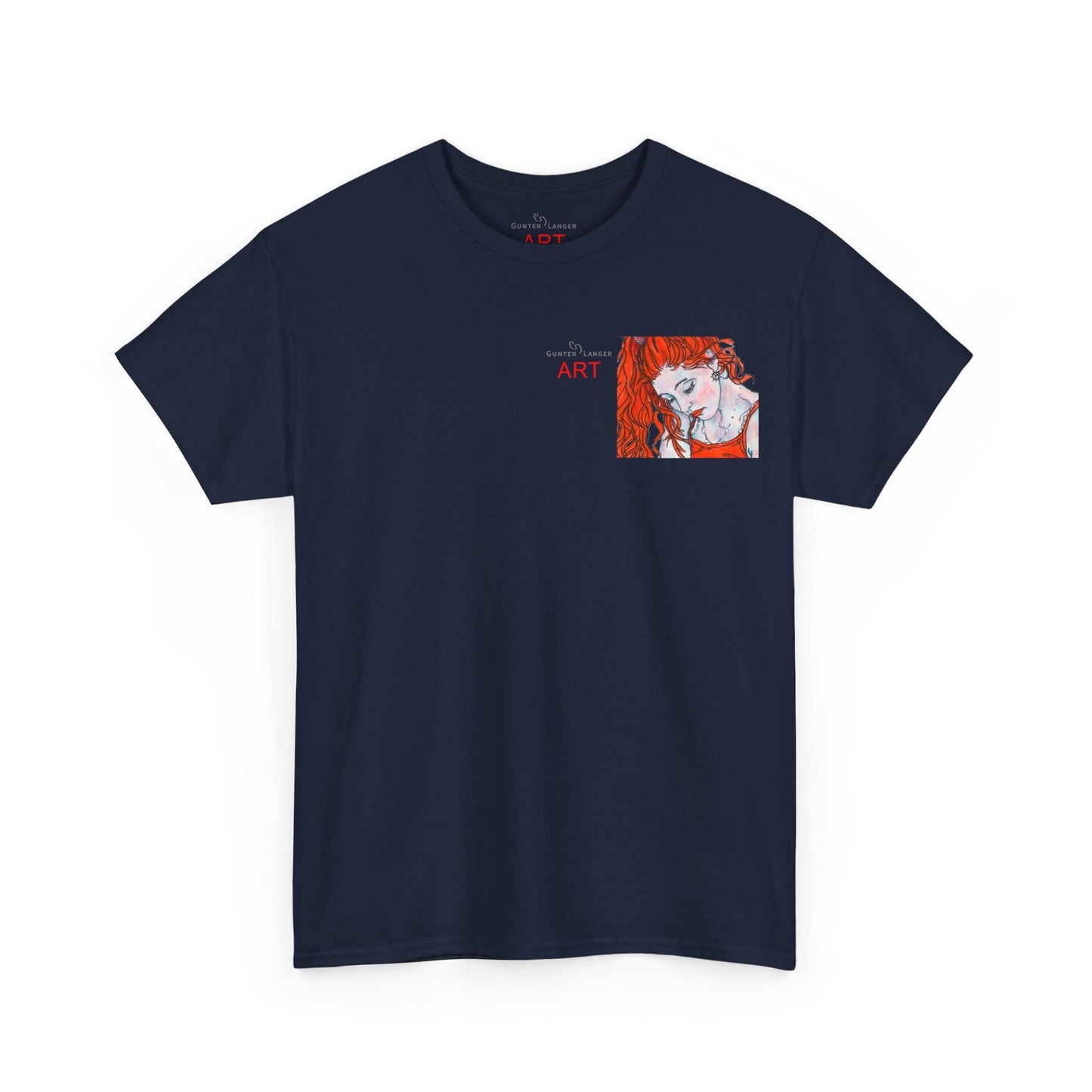 Unisex Heavy Cotton Tee - Motiv:  Front Julia, Ausschnitt & Rückseite Julia, H 49 cm, Aura, N-Label