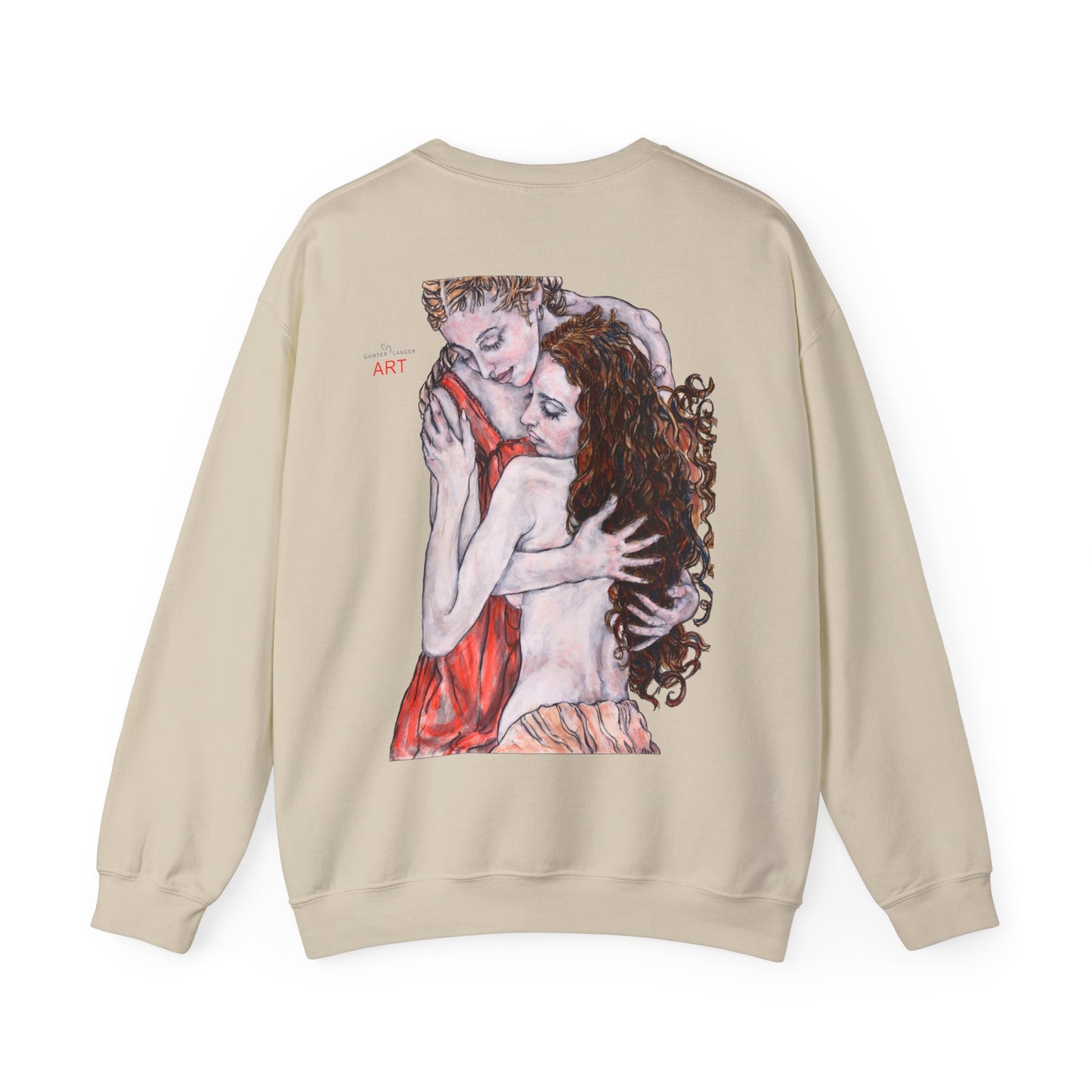Unisex Heavy Blend™ Crewneck Sweatshirt - Motiv: Front Bei dir (Ausschnitt) & Rückseite Bei dir H 43 cm