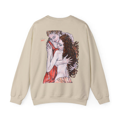 Unisex Heavy Blend™ Crewneck Sweatshirt - Motiv: Front Bei dir (Ausschnitt) & Rückseite Bei dir H 43 cm