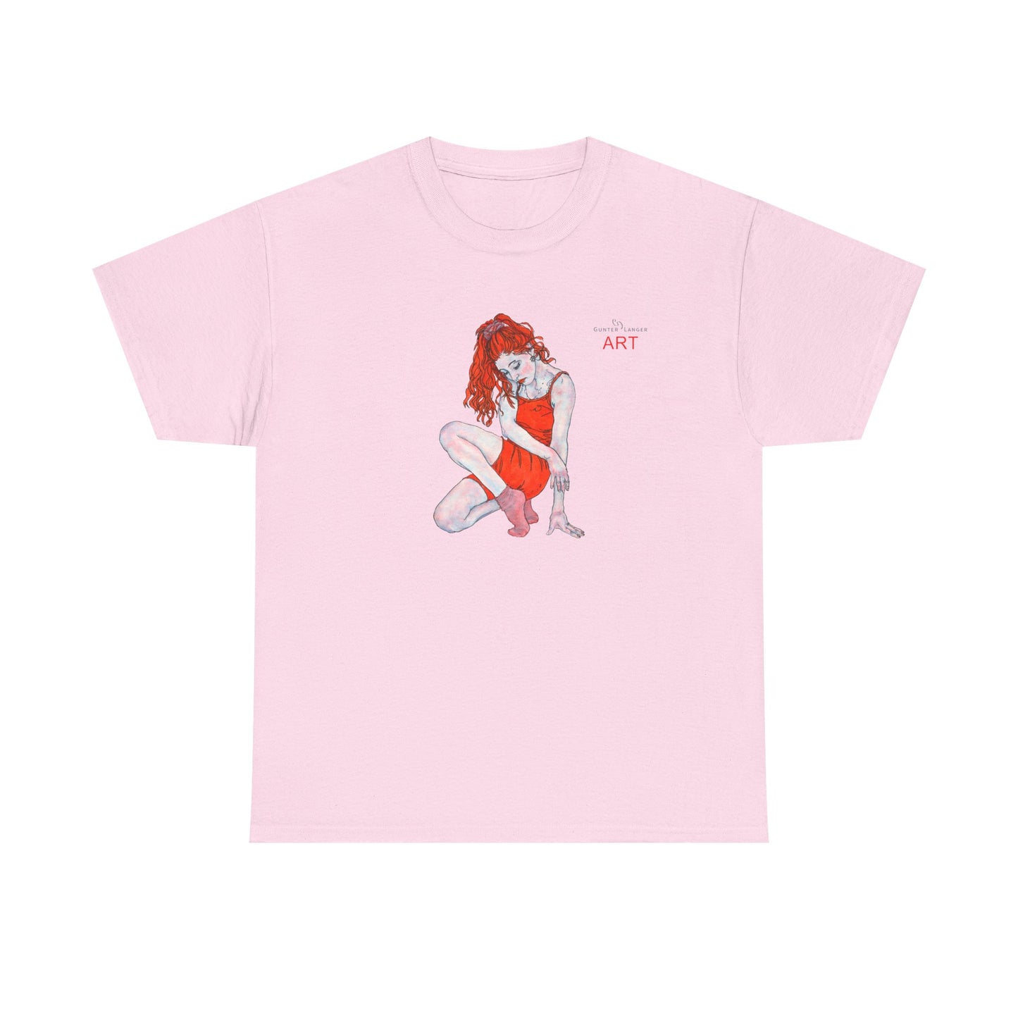 Unisex Heavy Cotton Tee - Motiv:  Front Julia, H25 cm & Rückseite Julia, H 49 cm