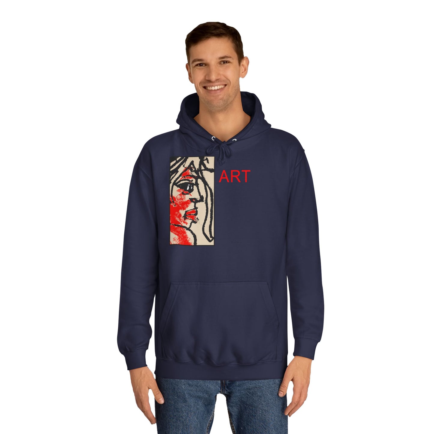 Unisex College Hoodie - Motiv: Front Ria (Ausschnitt) & Rückseite Ria,  H48,5 cm