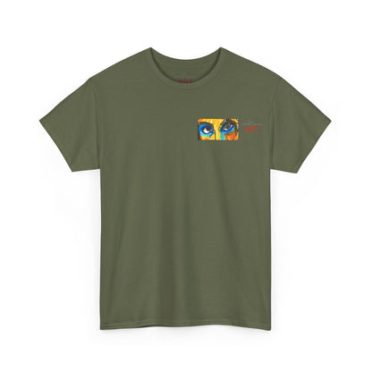 Unisex Heavy Cotton Tee - Motiv Augen & Frechdax, Neck Label