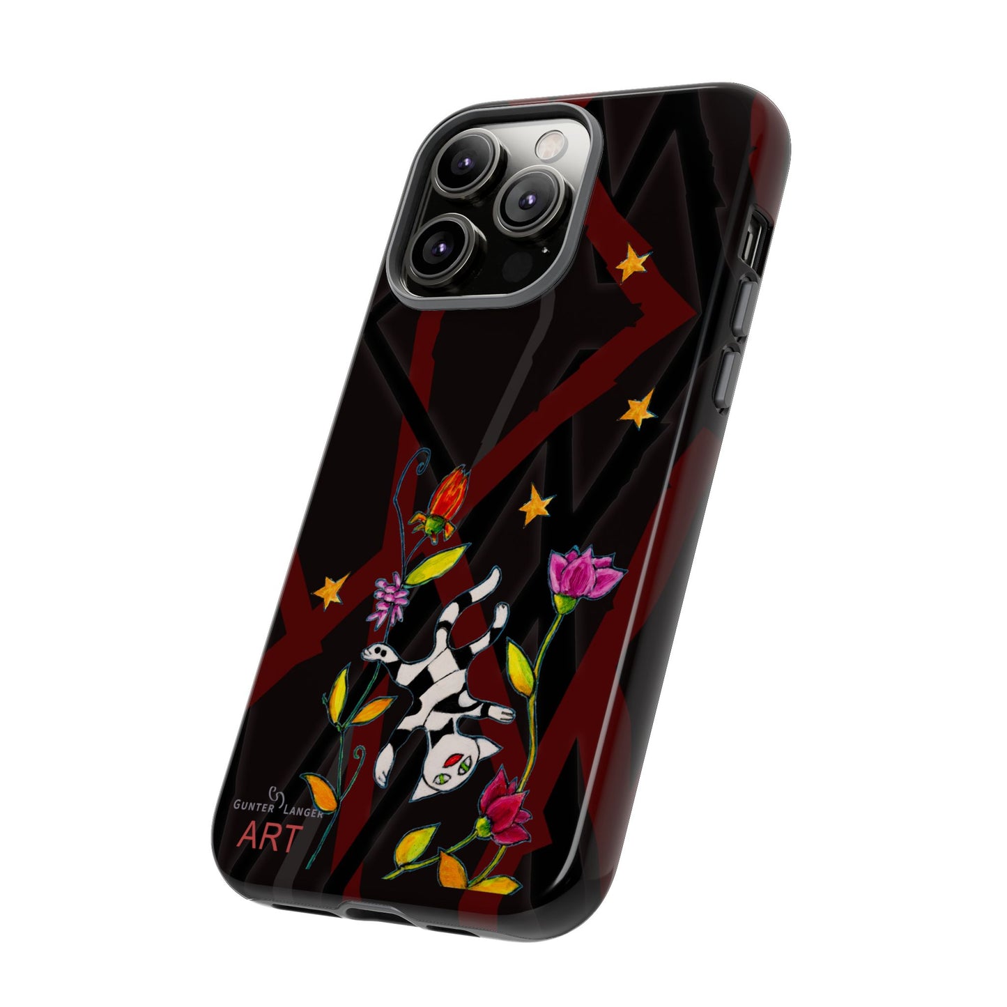 Tough Cases - iPhone - Motiv: Katze schwebt und Ranken, H 7,73 cm, Mikado3