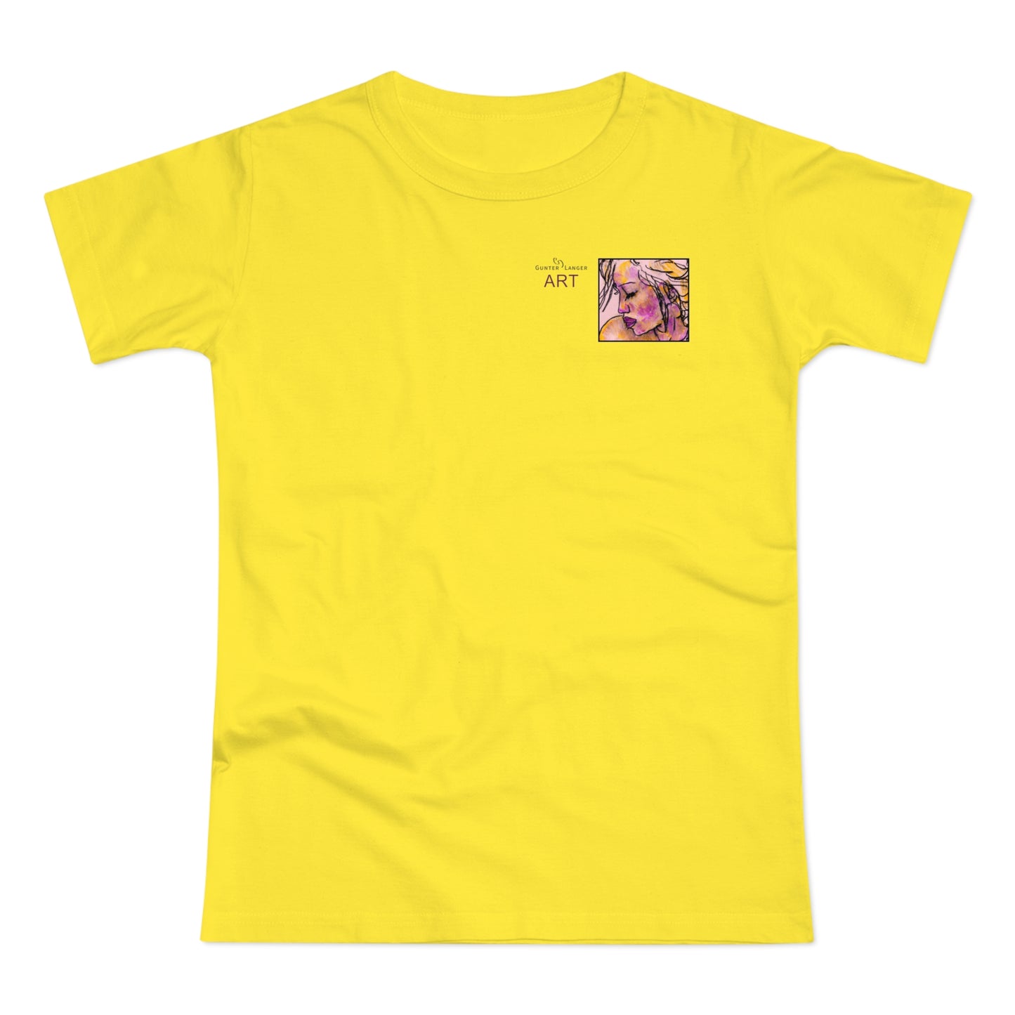 Single Jersey Women's T-shirt - hell - Motiv: Lilli, Ausschnitt, H 6,5 cm
