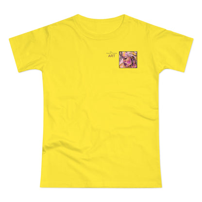 Single Jersey Women's T-shirt - hell - Motiv: Lilli, Ausschnitt, H 6,5 cm
