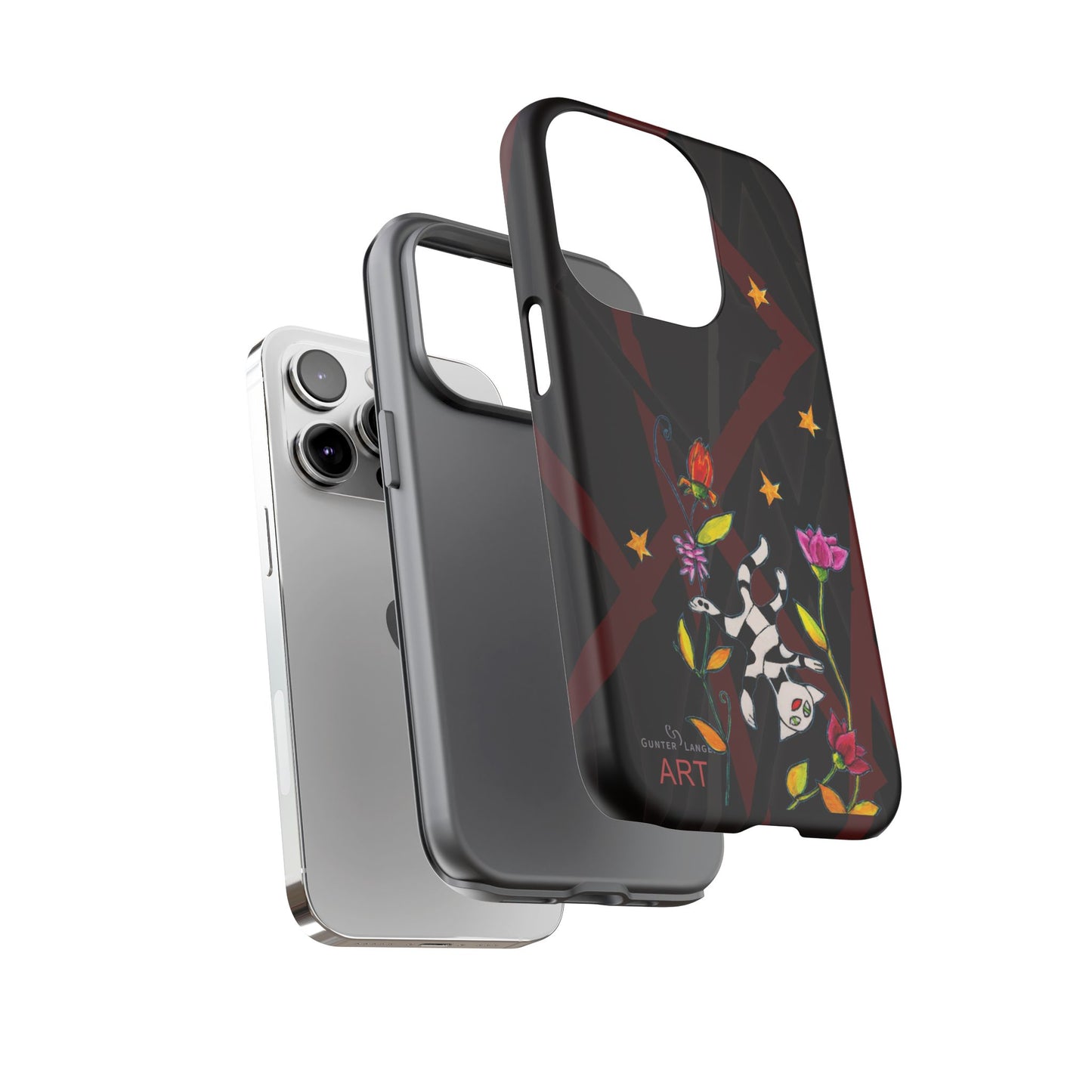 Tough Cases - iPhone - Motiv: Katze schwebt und Ranken, H 7,73 cm, Mikado3
