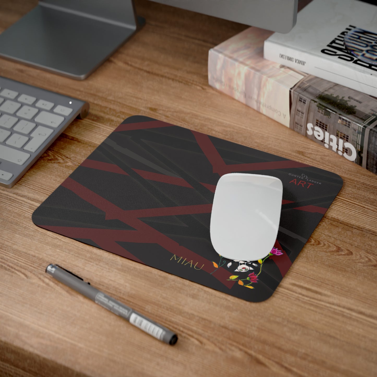 Desk Mouse Pad - Motiv: Katze schwebt, H 7 cm, Miau, Mikado 3
