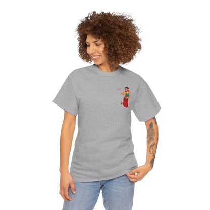 Unisex Heavy Cotton Tee - Motiv: Front, Lea, Ranken, H 13cm & Rückseite, Lea, Ranken, H 40,45 cm, Neck Label