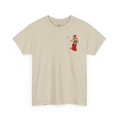 Unisex Heavy Cotton Tee - Motiv: Front, Lea, Ranken, H 13cm & Rückseite, Lea, Ranken, H 40,45 cm, Neck Label