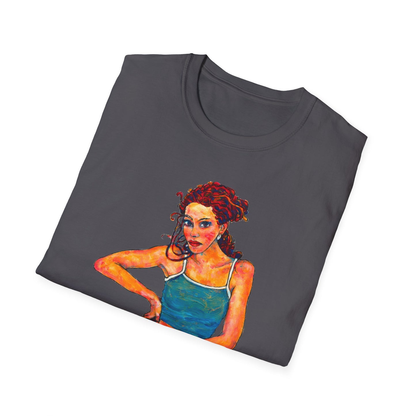 Unisex Softstyle T-Shirt - Motiv: Front Lea, H 45,2 cm