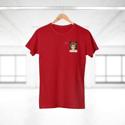 Single Jersey Women's T-shirt - dunkel - Motiv: Antonietta, Ausschnitt, H 9 cm