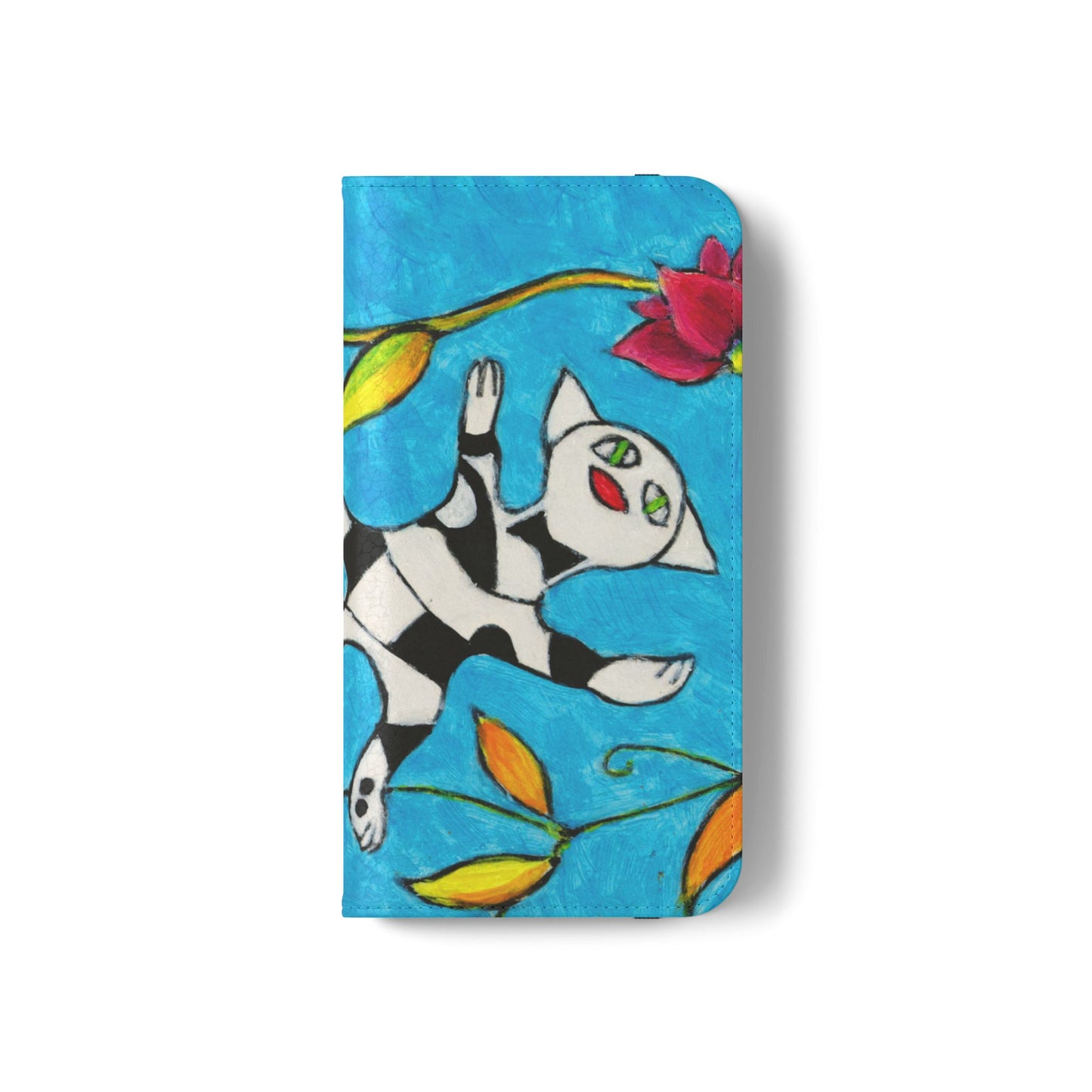 Flip Cases - Motiv: Gescheckte Katze schwebt