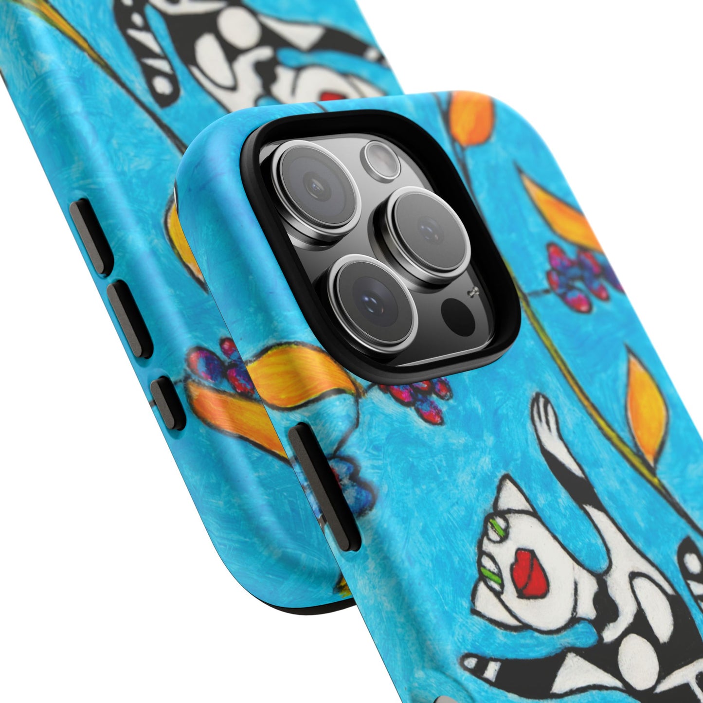 Tough Cases - iPhone - Motiv: Karierte Katze hüpft