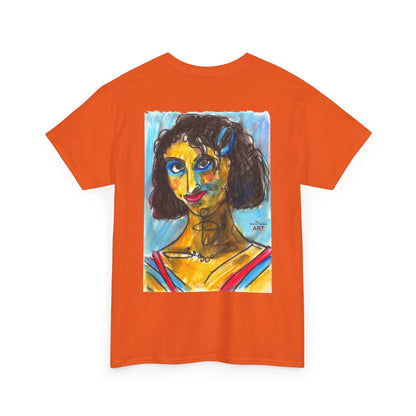Unisex Heavy Cotton Tee - Motiv Augen & Frechdax, Neck Label