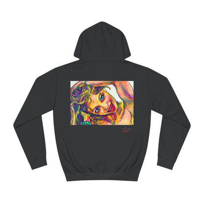 Unisex College Hoodie - Motiv: Frontseite Emma, H24 cm & Rückseite Emma, H28 cm