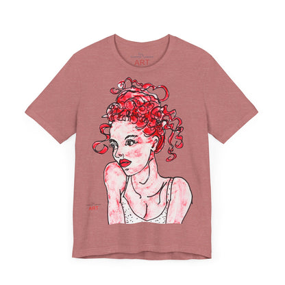 Unisex Jersey Short Sleeve Tee - Motiv: Front Mila, H 49 cm