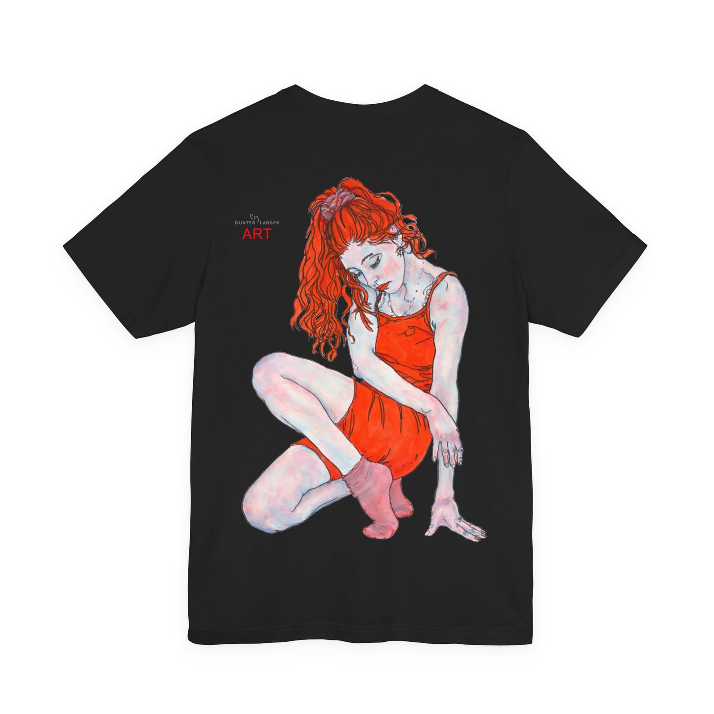 Unisex Jersey Short Sleeve Tee - Motiv: Front Logo & Rückseite Julia, H 49 cm