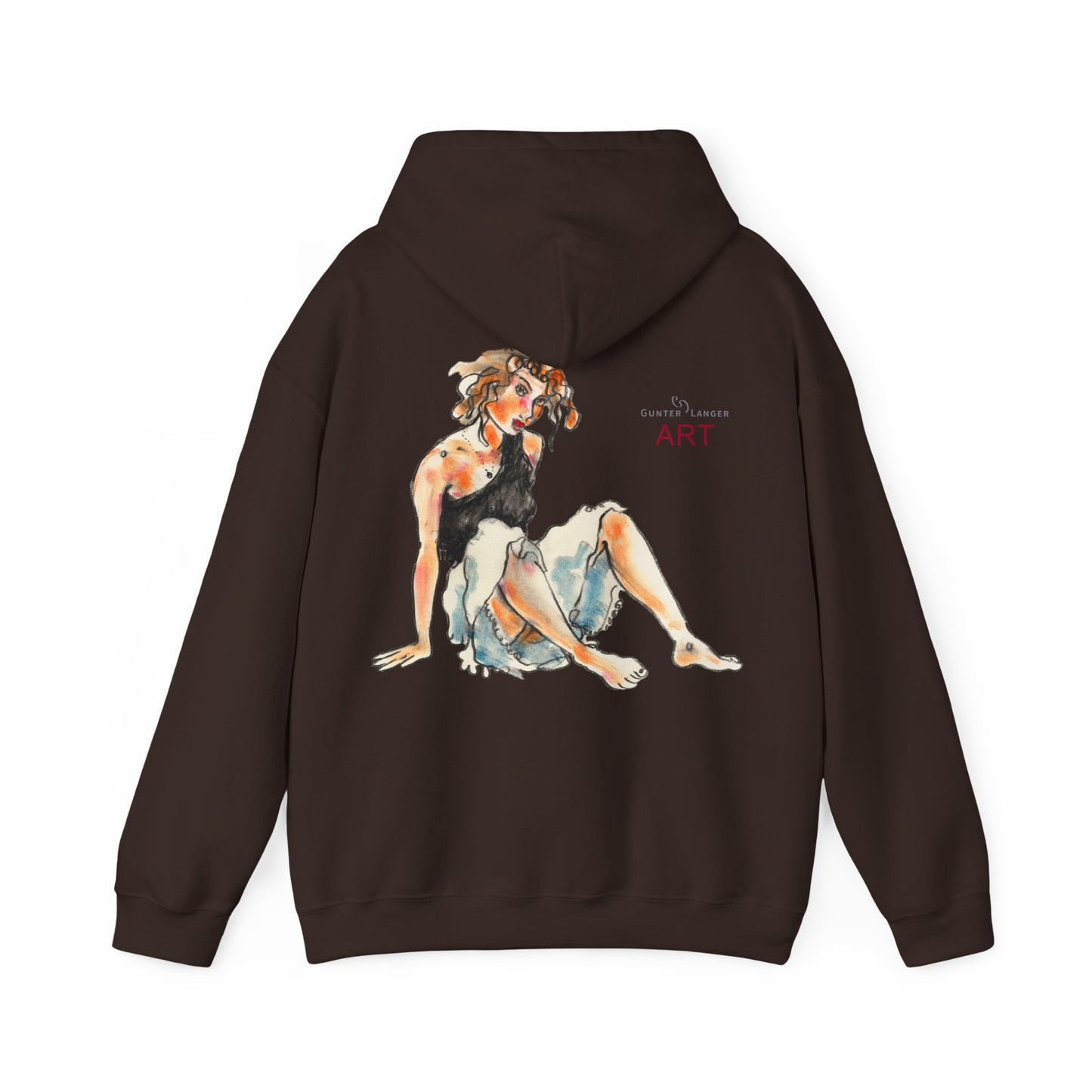 Unisex Heavy Blend™ Hooded Sweatshirt - Motiv Frontseite "Rosa", H 28 cm & Rückseite "Rosa", H 34 cm