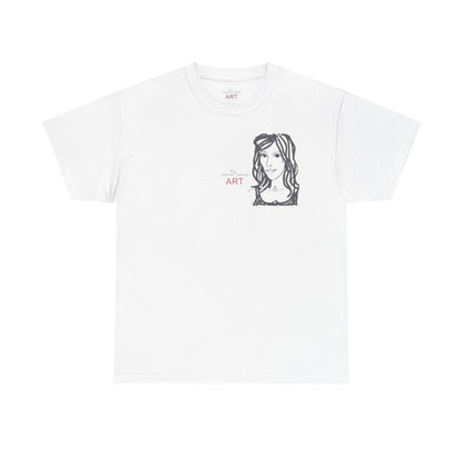 Unisex Heavy Cotton Tee - Motiv:  Front Esther ( grau, klein) & Rückseite Esther (grau), Neck Label