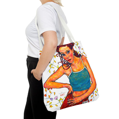 Tote Bag (AOP) -  Motiv: Lea, Weiß Ranken