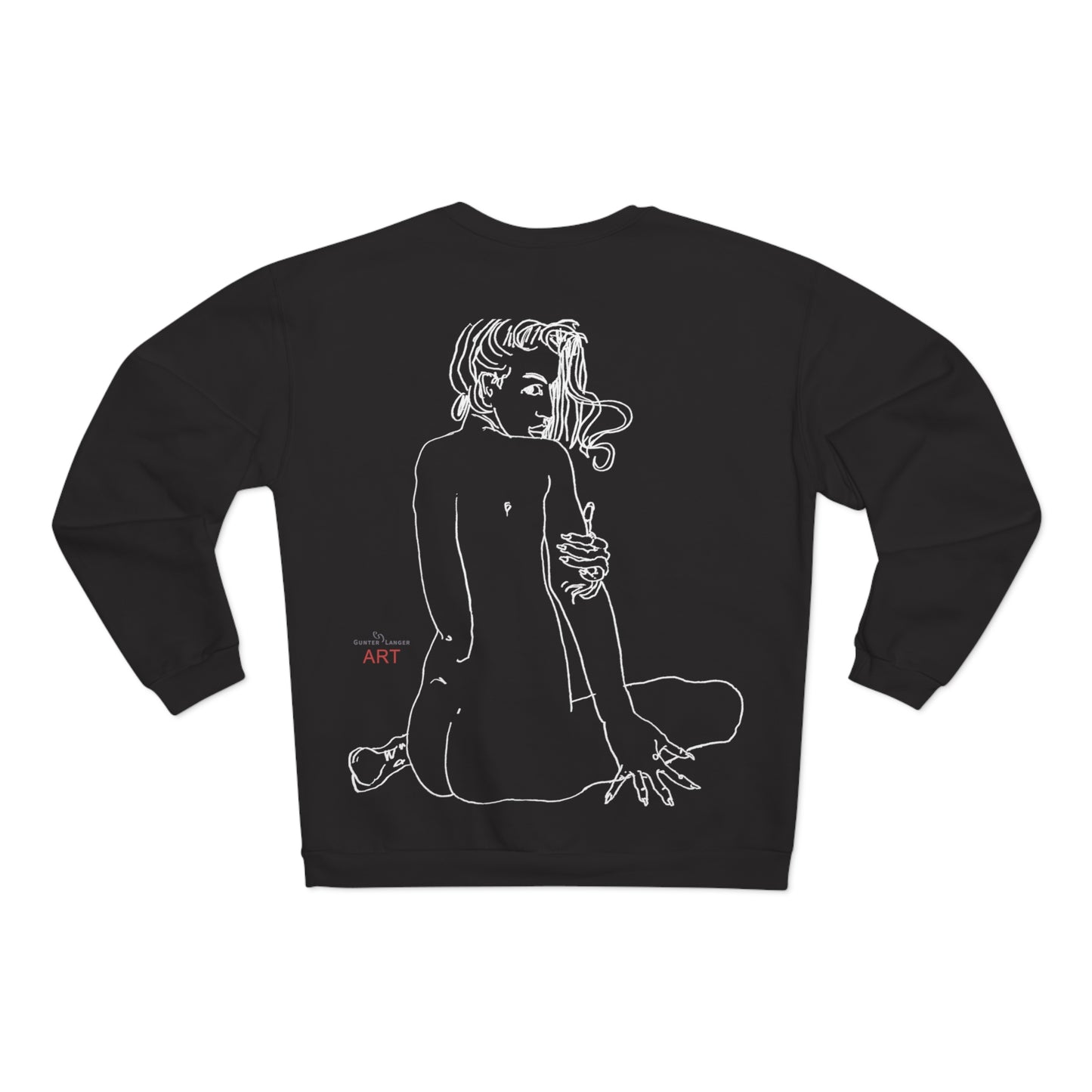 Unisex Crew Neck Sweatshirt (EU) - Motiv: Front Emilia & Rückseite Emilia, (Weiß) H 48 cm