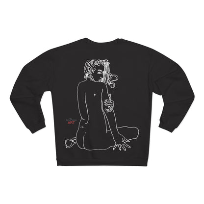 Unisex Crew Neck Sweatshirt (EU) - Motiv: Front Emilia & Rückseite Emilia, (Weiß) H 48 cm