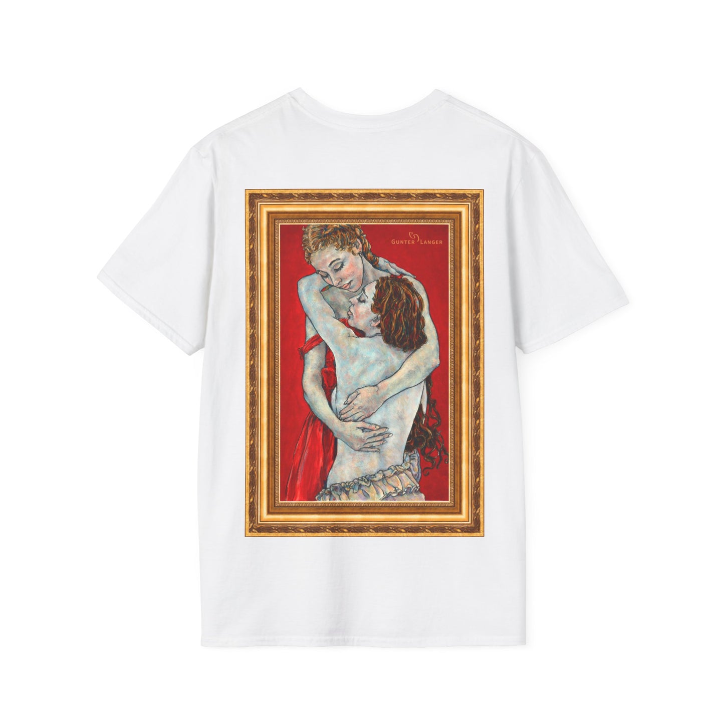 Unisex Softstyle T-Shirt - Mutter und Tochter - Motiv: Rückseite Nähe