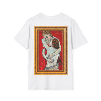 Unisex Softstyle T-Shirt - Mutter und Tochter - Motiv: Rückseite Nähe