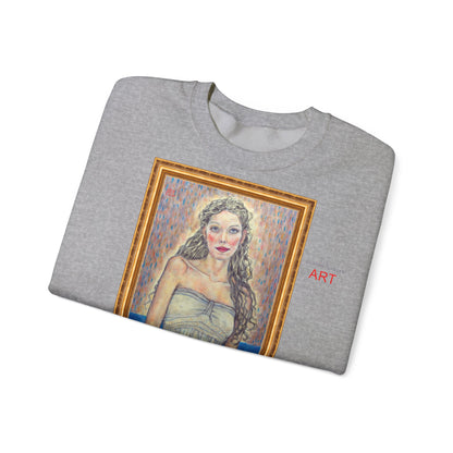 Unisex Heavy Blend™ Crewneck Sweatshirt - Motiv:  Front Marie (halb, gerahmt) & Rückseite Marie (gerahmt)
